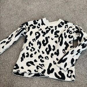 Something Navy Black and White Crew Neck Sweater